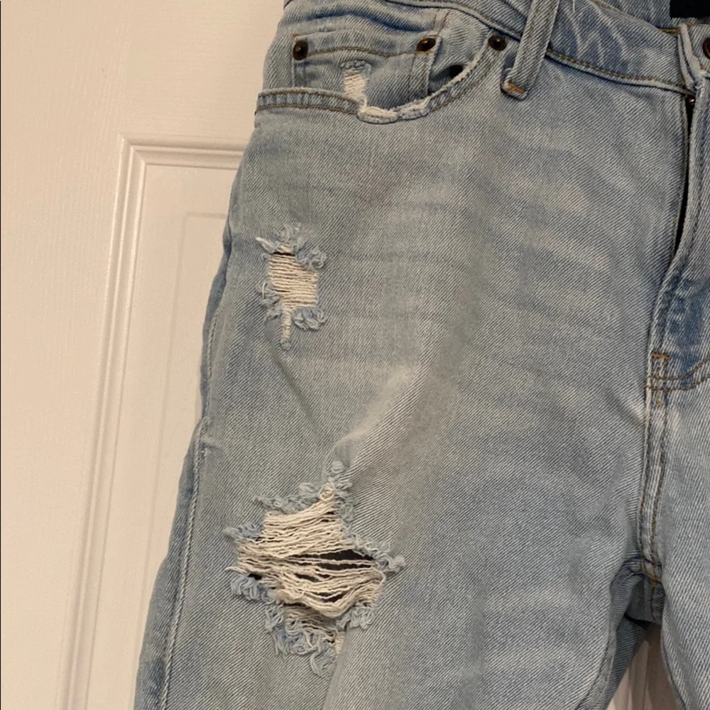 Hollister Distressed Light Blue Denim Shorts size 33 waist (see comments) - Picture 6 of 11